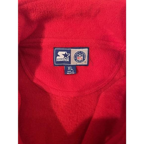 Starter Black Label Red Kansas City Chiefs 1/4in Zip Neck Jacket Adults Size XL - Picture 3 of 7